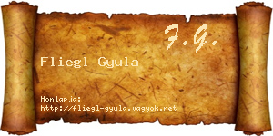Fliegl Gyula névjegykártya